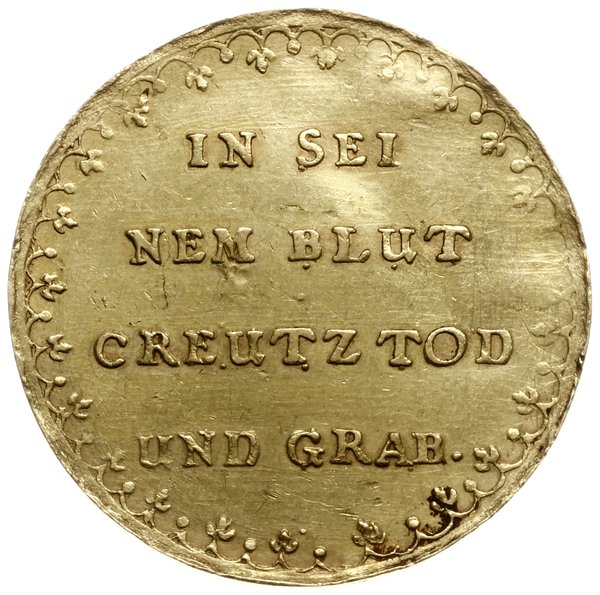 medal medal religijny o ciężarze 3 dukatów, autorstwa J. Buchheima (?)
