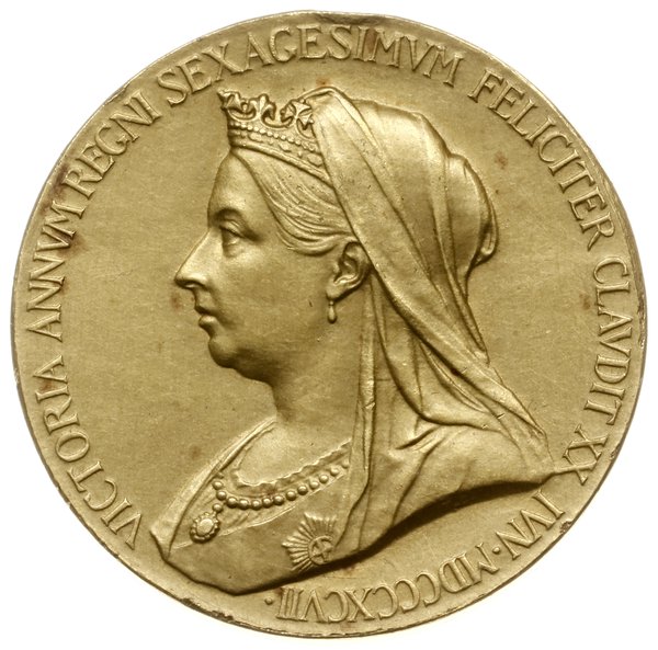 medal na pamiątkę 60. rocznicy panowania królowej Wiktorii, 1897, projektu G. W. Saulles’a