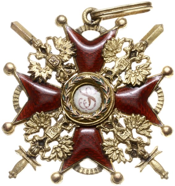 Cesarski i Królewski Order Świętego Stanisława (Императорский и Царский Орден Святого Станислава)  III stopnia z mieczami, 1916-1917, Petersburg