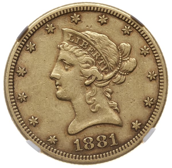 10 dolarów 1881/CC, Carson City; typ Liberty Hea