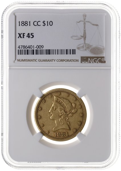 10 dolarów 1881/CC, Carson City; typ Liberty Hea