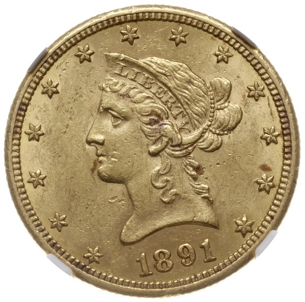 10 dolarów 1891/CC, Carson City; typ Liberty Hea