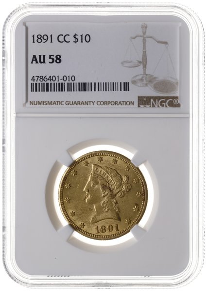 10 dolarów 1891/CC, Carson City; typ Liberty Hea