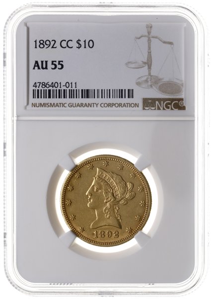 10 dolarów 1892/CC, Carson City; typ Liberty Hea