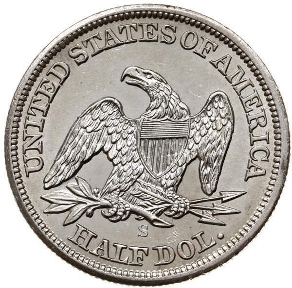 50 centów 1859 S, San Francisco; typ Seated Libe