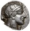 tetradrachma, 479-393 pne; Aw: Głowa Ateny w hełmie przyozdobionym liśćmi laurowymi, zwrócona w pr..