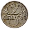 2 grosze 1927, Warszawa; jak moneta obiegowa, ale w srebrze; Parchimowicz P104e, Berezowski 5 zł; ..