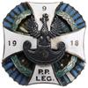 oficerska odznaka pamiątkowa 9. Pułku Piechoty Legionów, od 1928; Na błękitnym, promienistym tle k..