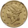 20 dolarów 1890/CC, Carson City; typ Liberty Head; Fr. 179; złoto; moneta w pudełku firmy NGC  478..