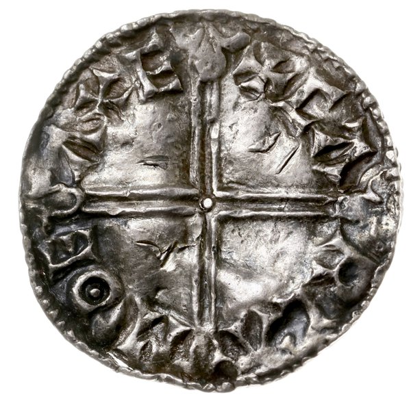 denar typu Long Cross, 997-1003, mennica Exeter, mincerz Carla