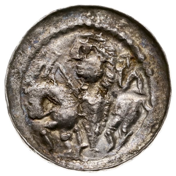 denar książęcy, 1070-1076; Aw: Głowa w lewo w ob