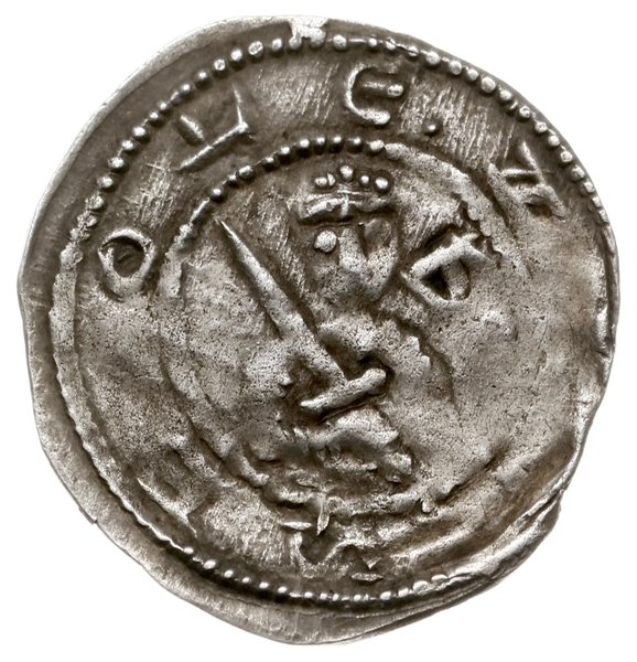 denar, 1157-1166; Aw: Popiersie księcia na wpros