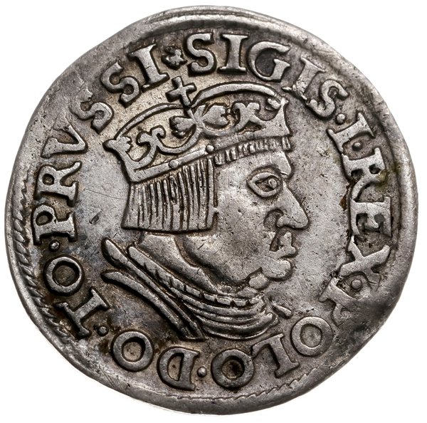 trojak 1537, Gdańsk; popiersie króla z węższą gł
