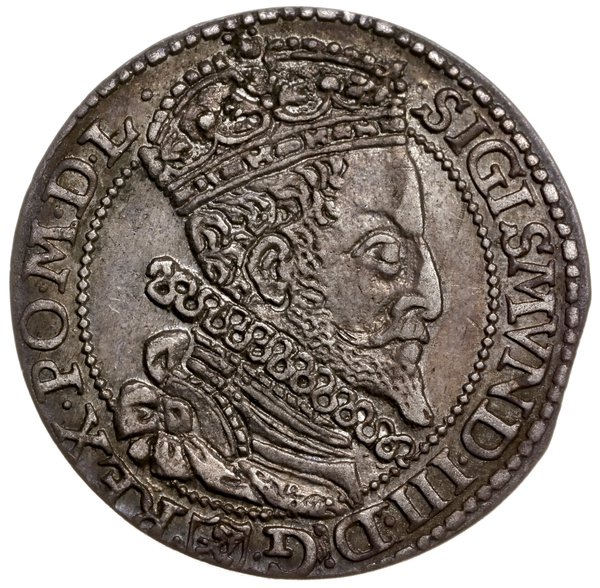 szóstak 1599, Malbork; skrócona data na końcu na