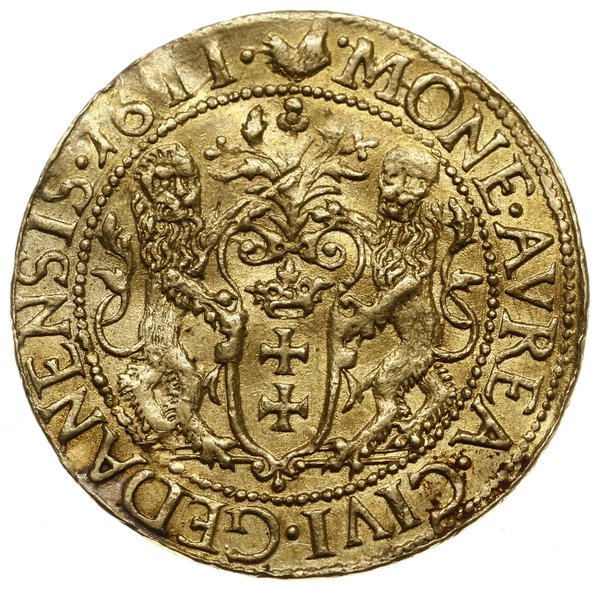dukat 1611, Gdańsk; Aw: Popiersie króla w dużej 
