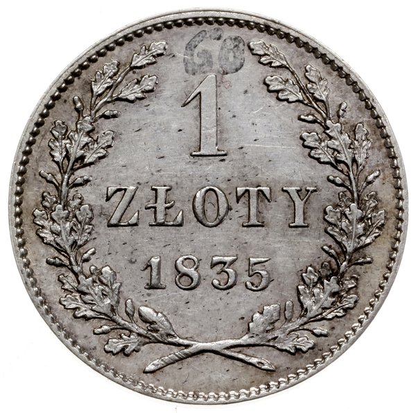 1 złoty 1835, Wiedeń; Bitkin 1, H-Cz. 3823, Kop.