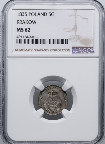 5 groszy 1835, Wiedeń; Bitkin 3, H-Cz. 3825, Kop