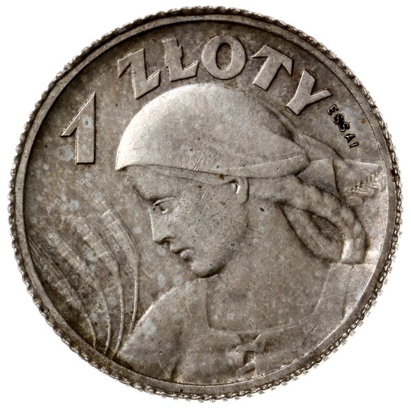 1 złoty 1924, Paryż; Kobieta z kłosami, na rewer