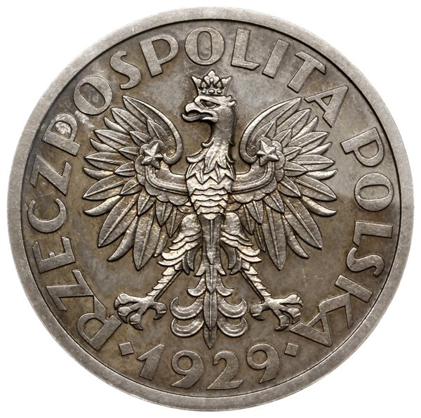 1 złoty 1929, Warszawa; nominał w wieńcu, wypukł