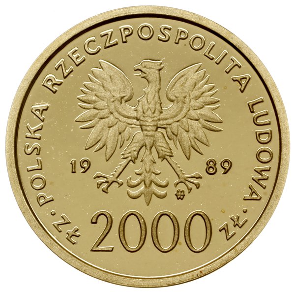 2.000 złotych 1989, Warszawa; Jan Paweł II - na 