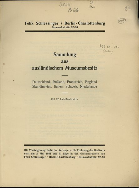 Felix Schlessinger, Münz-Auktion 10 – Sammlung a
