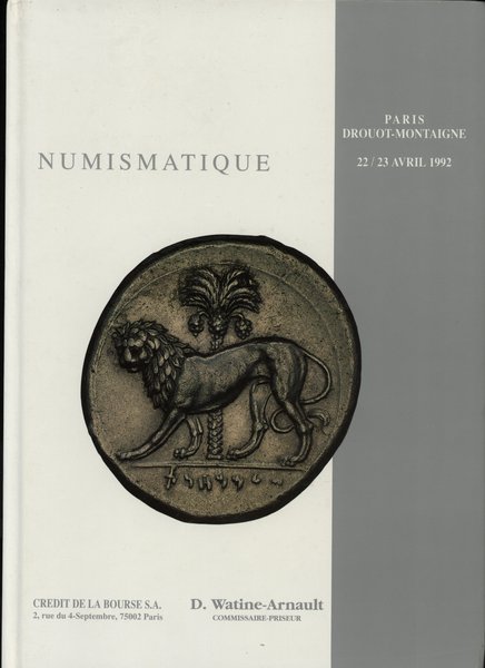 Credit de la Bourse, Numismatique; Paris, 22.04.