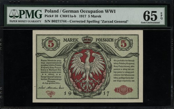 5 marek polskich 9.12.1916; “Generał”, seria B, 
