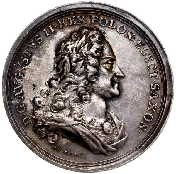 medal pośmiertny, 1733, autorstwa Georga Wilhelma Vestnera