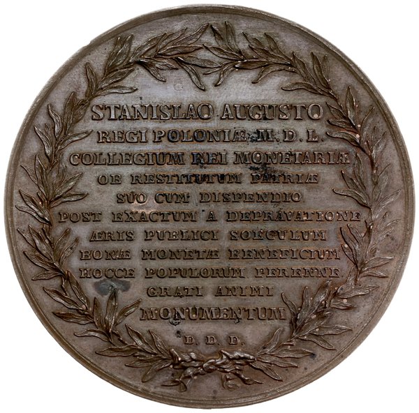 medal upamiętniający reformę monetarną, 1766, Wa