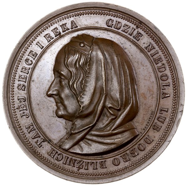 medal wybity w podzięce Zofii Potockiej, 1867, Wiedeń, projektu Karola Radnitzky’ego