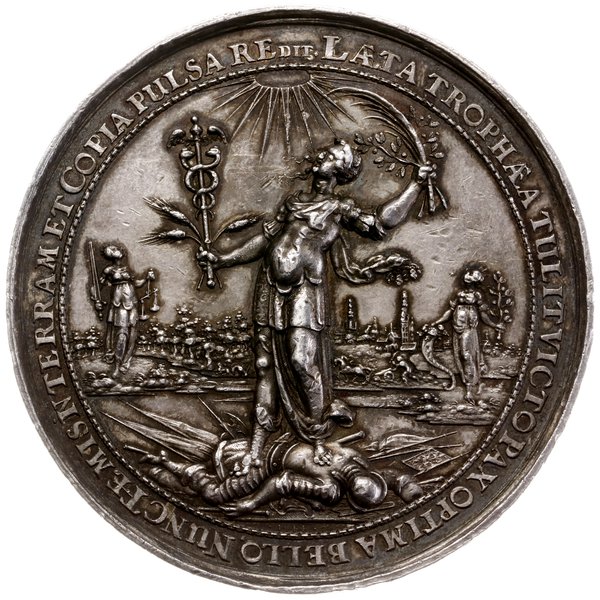 medal na pamiątkę rozpoczęcia rokowań pokojowych podczas wojny trzydziestoletniej, 1644, autorstwa  Sebastiana Dadlera
