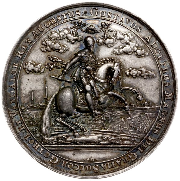 medal na pamiątkę 20. rocznicy zajęcia Rygi przez wojska Gustawa Adolfa, 1641, Ryga, autorstwa  Sebastiana Dadlera