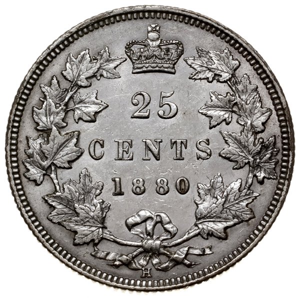 25 centów, 1880 H, mennica Birmingham (Heaton)