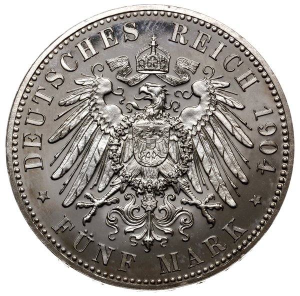 5 marek, 1904, mennica Berlin; wybite na 400. ro