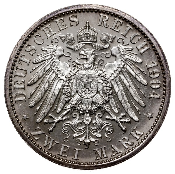 2 marki, 1904, mennica Berlin; wybite na 400. ro
