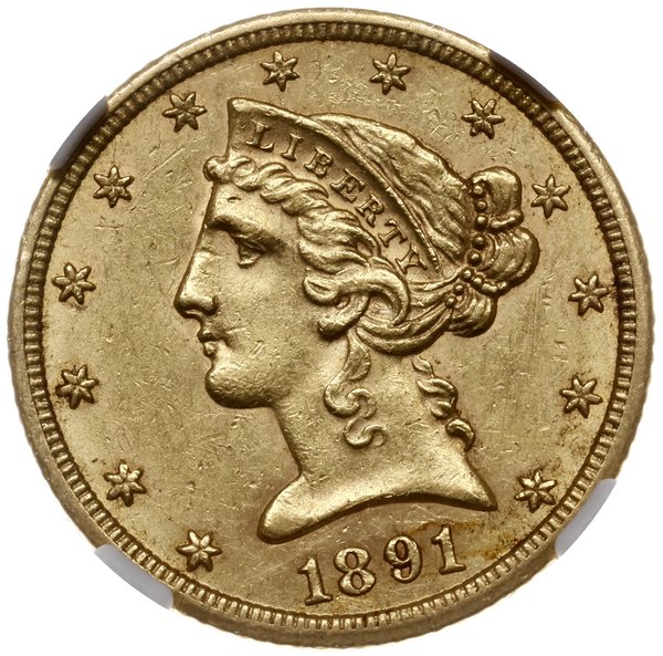 5 dolarów, 1891 CC, mennica Carson City