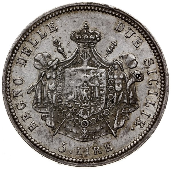 5 lirów, 1813, mennica Neapol; Aw: Głowa w prawo