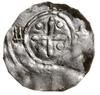 denar, ok. 1013-1025; Aw: Wzgórze z krzyżem, wokoło pomylony napis M(SϽ)NLT; Rw: Krzyż grecki,  w ..