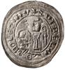 brakteat absolucyjny, ok. 1113-1138; Św. Wojciech stojący na wprost, z głową skierowaną w lewo, w ..