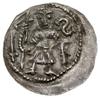 denar 1146-1157; Aw: Rycerz stojący na wprost z proporcem i tarczą w dłoniach, po bokach gwiazda i..