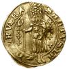 goldgulden, 1366-1368, mennica Buda, mincerz Chimle Péter; Aw: Tarcza herbowa Węgier i Andegawenów..