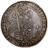 talar 1628, Bydgoszcz, Aw: Popiersie króla w prawo w zbroi, trzymającego miecz i jabłko królewskie..