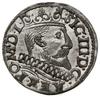 trojak anomalny, 1599 B; moneta charakterystyczna dla trojaków bydgoskich, Aw: Głowa króla zwrócon..