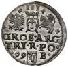 trojak anomalny, 1599 B; moneta charakterystyczna dla trojaków bydgoskich, Aw: Głowa króla zwrócon..