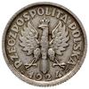 1 złoty 1924, Paryż; Kobieta z kłosami, na rewersie wypukły napis ESSAI; Parchimowicz P124a,  Bere..