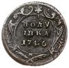 lot 4 monet; dienga 1730 i połuszka 1731 (monety wybite za panowania Anny) oraz dienga 1741  i poł..