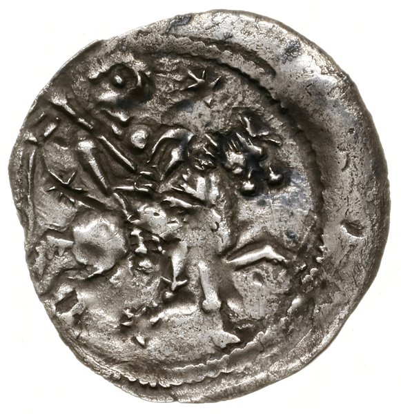Denar, 1236–1248; Aw: Postać na koniu, w prawo, 