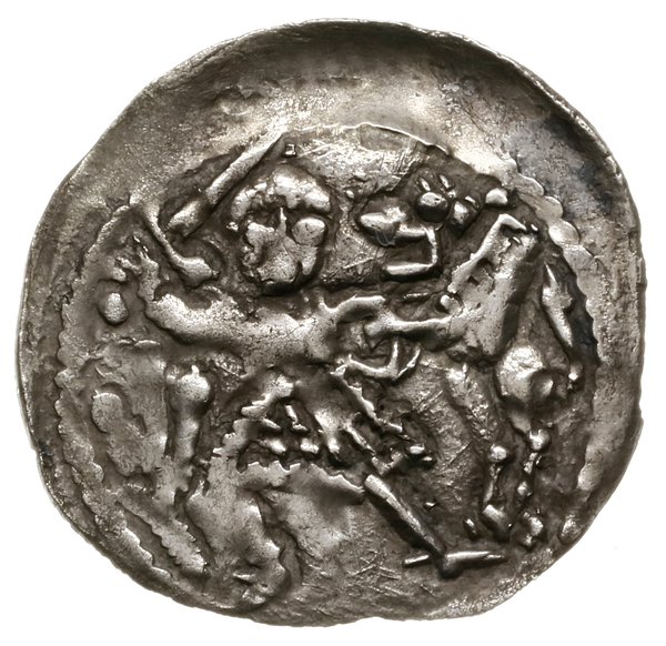 Denar, 1236–1248; Aw: Postać na koniu, w prawo, 