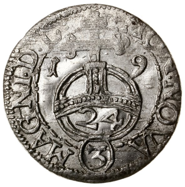 Półtorak, 1619, mennica Wilno; odmiana z herbem 