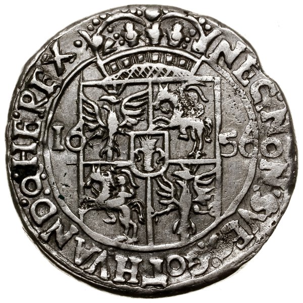 Ort, 1656, mennica Lwów; Aw: Popiersie władcy w 